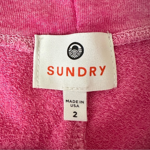 Sundry Pigment Dyed Pink Basic Sweatpants Joggers Women’s 2 / Medium USA Made - Picture 2 of 12